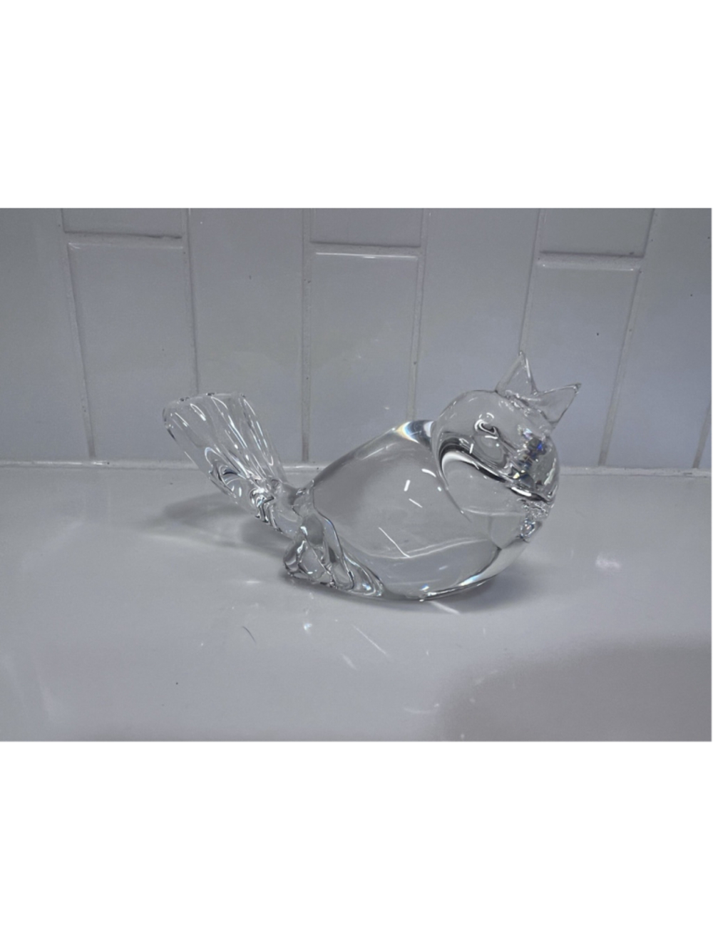 Vintage Steuben Crystal Glass Song Bird Figurine Signed 8112